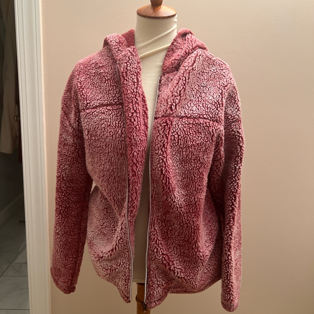 warm and cozy fuzzy zip up